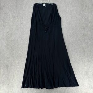 Ralph Lauren Black Sleeveless Swimsuit Cover-Up Dress Size Large Crinkle